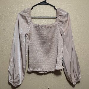 Elegant Cream Smocked Top